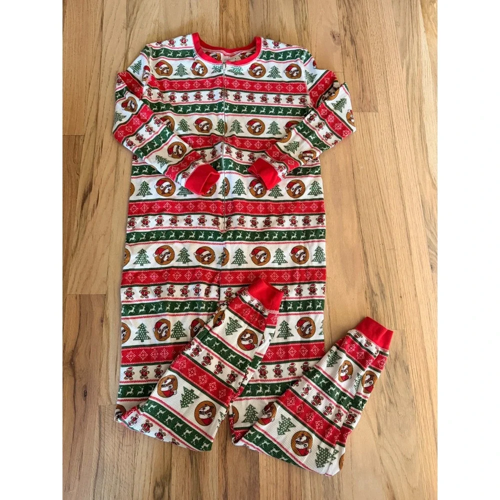Buc-ee's Christmas One-Piece Thermal Pajamas Union Suit Drop Seat Adult Small